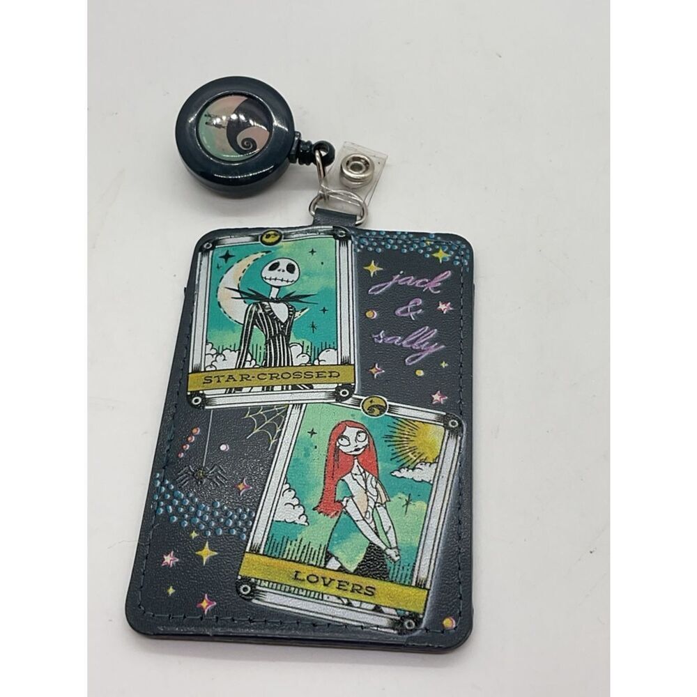 Nightmare Before Christmas Jack & Sally Black Cardholder Badge Reel